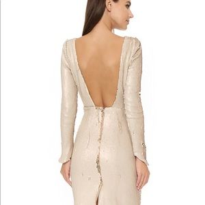 Line & Dot Sequin High Neck- Backless Dress